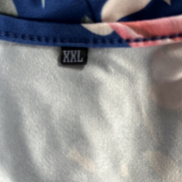 Blue and Pink Floral Jumpsuit with Pockets - Picture 2 of 4